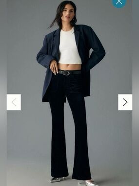 Pilcro x Anthropologie Black The Icon Low-Rise Corduroy Pocket Flare Jeans 29